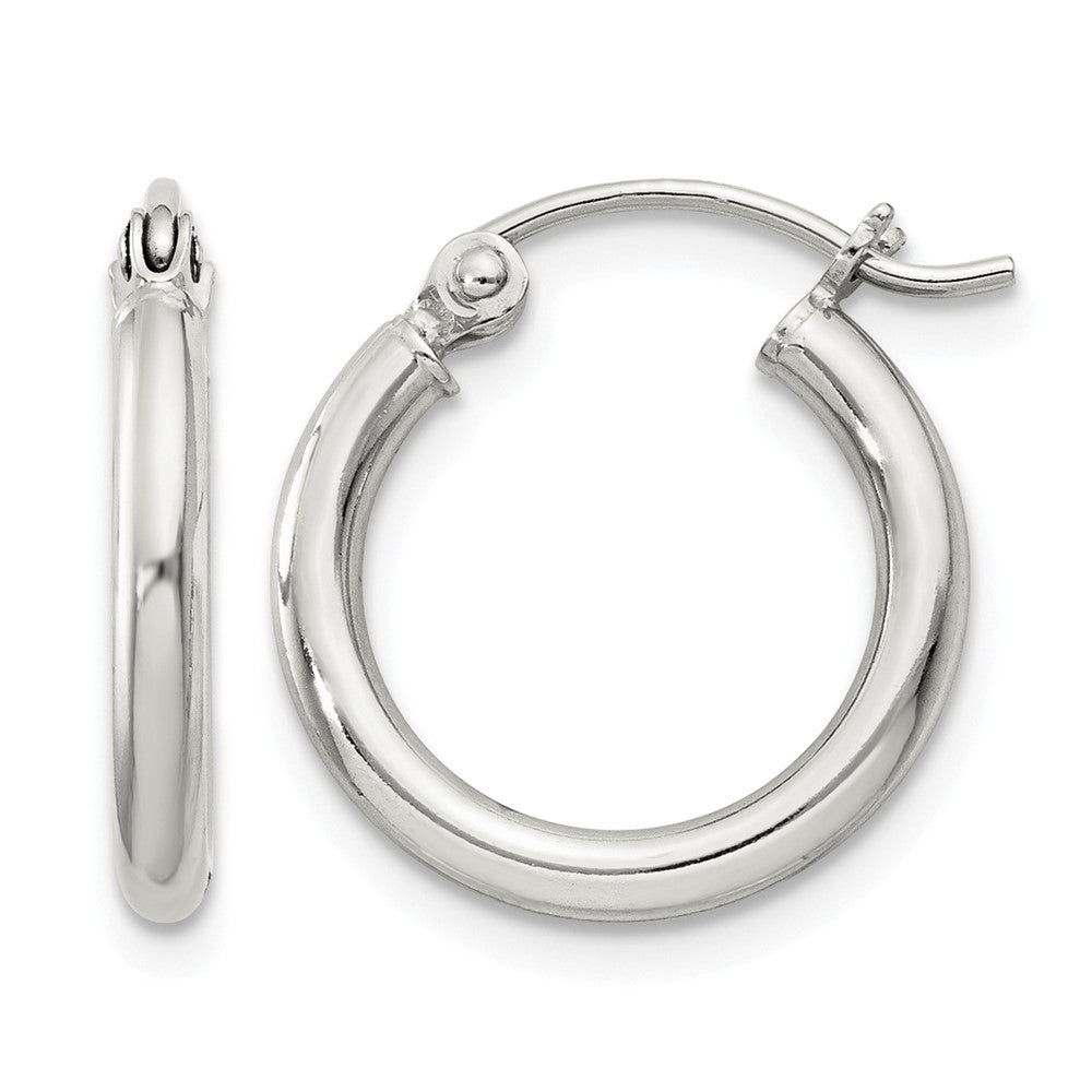 Sterling Silver 2mm Round Hoop Earrings
