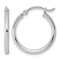 Sterling Silver Rhodium-plated 2mm Round Hoop Earrings