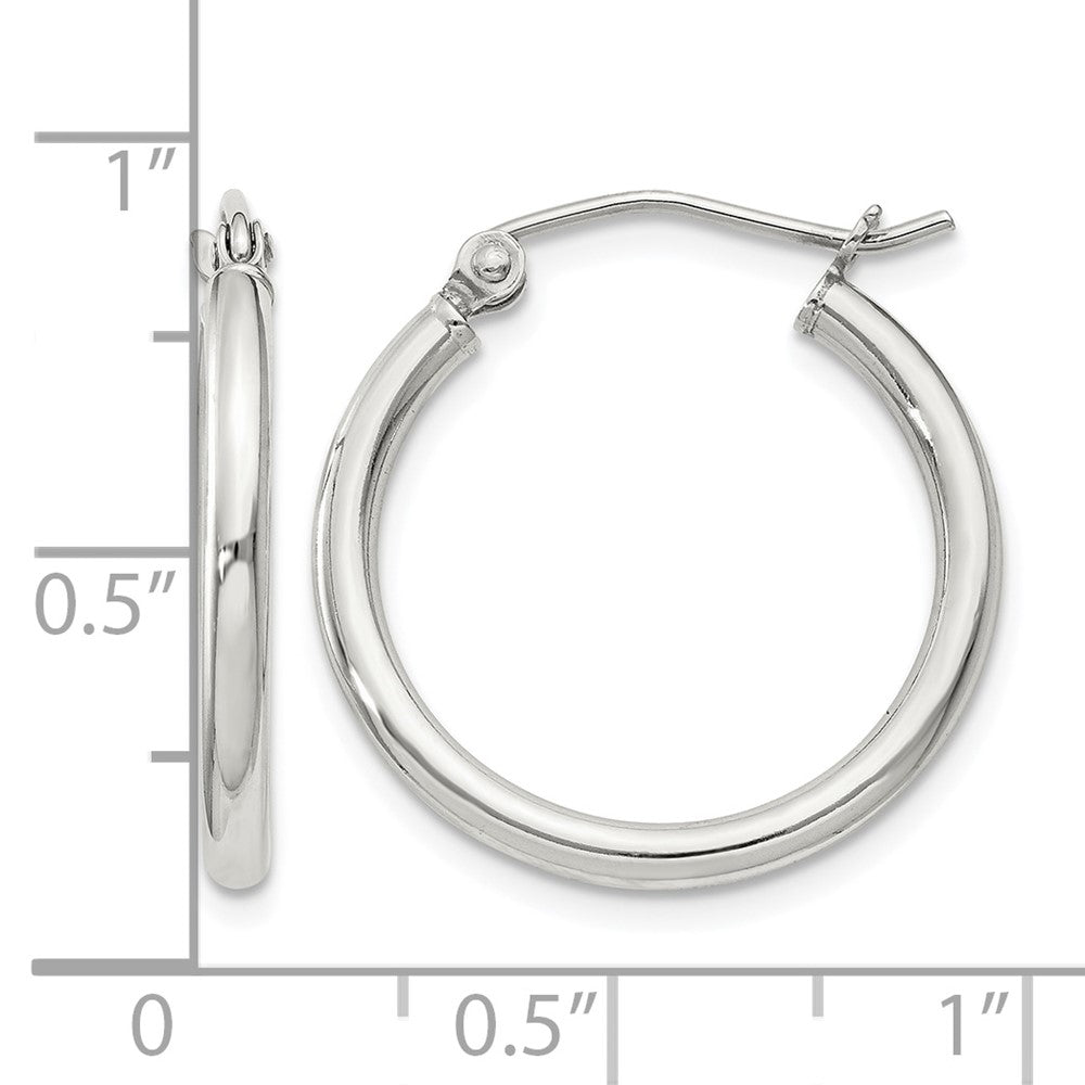 Sterling Silver 2mm Round Hoop Earrings