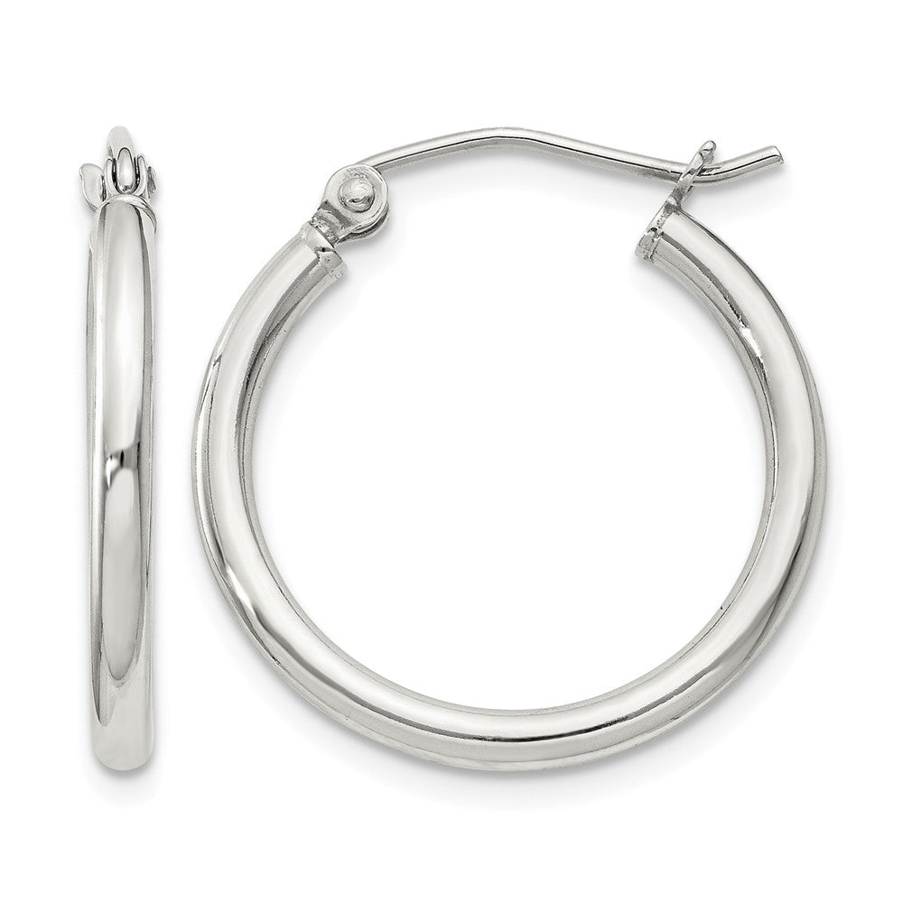 Sterling Silver 2mm Round Hoop Earrings