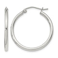 Sterling Silver 2mm Round Hoop Earrings