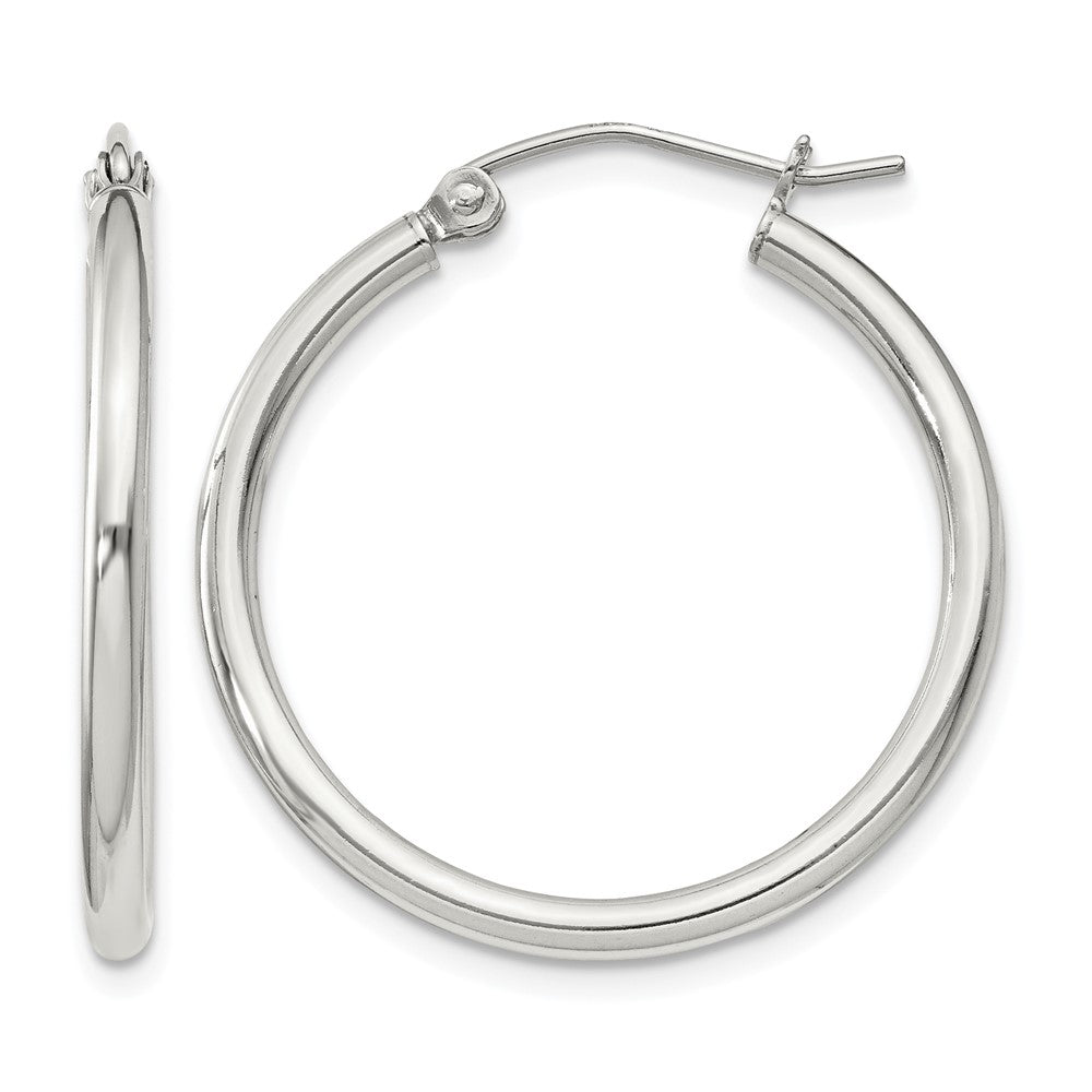 Sterling Silver 2mm Round Hoop Earrings