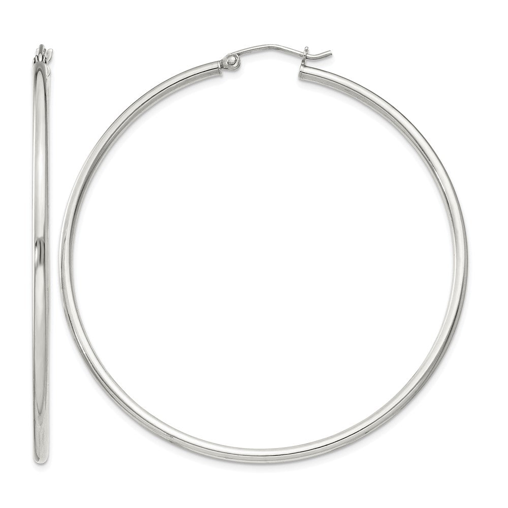 Sterling Silver 2mm Round Hoop Earrings