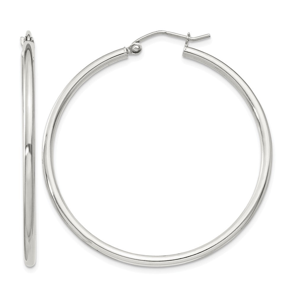 Sterling Silver 2mm Round Hoop Earrings