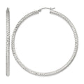 Sterling Silver D/C 3x60mm Hoop Earrings