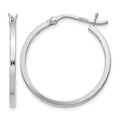 Sterling Silver Rhodium-plated 1.5x25mm Hoop Earrings