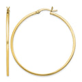Sterling Silver Flash Gold-plated 1.5x45mm Hoop Earrings