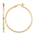 Sterling Silver Flash Gold-plated 1.5x40mm Hoop Earrings