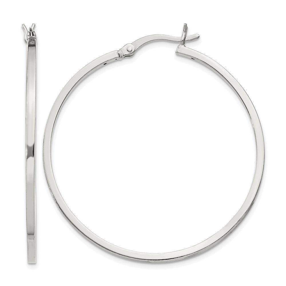 Sterling Silver 1.5x40mm Hoop Earrings