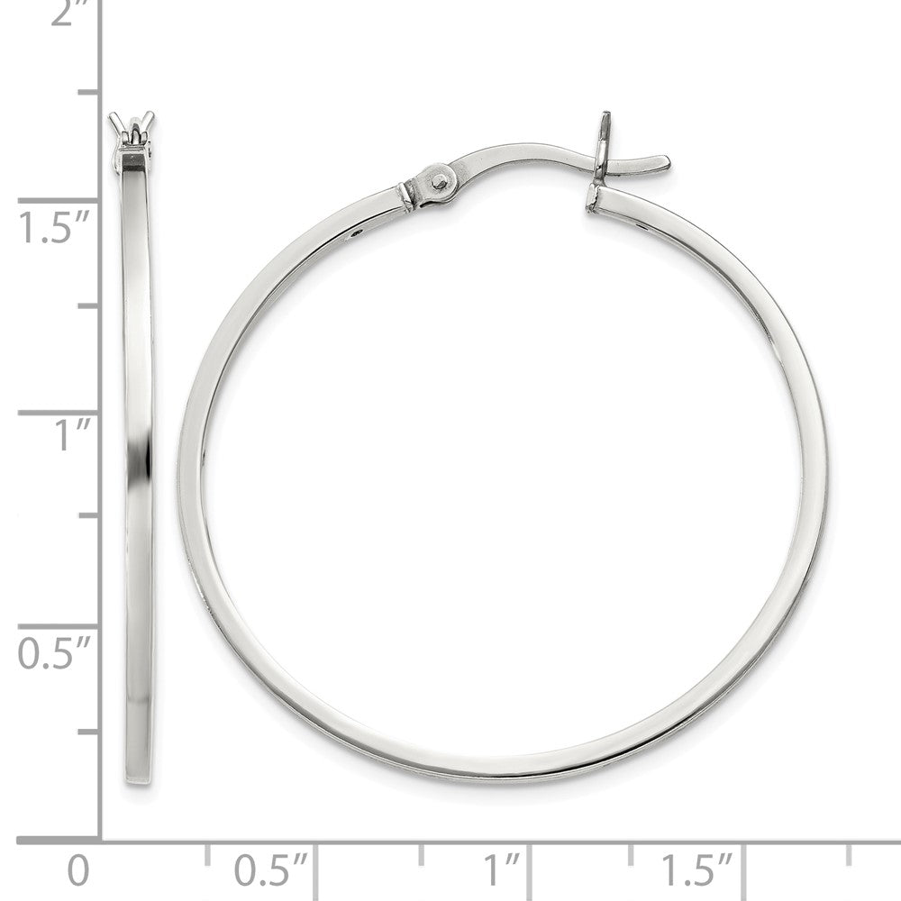 Sterling Silver 1.5x35mm Hoop Earrings
