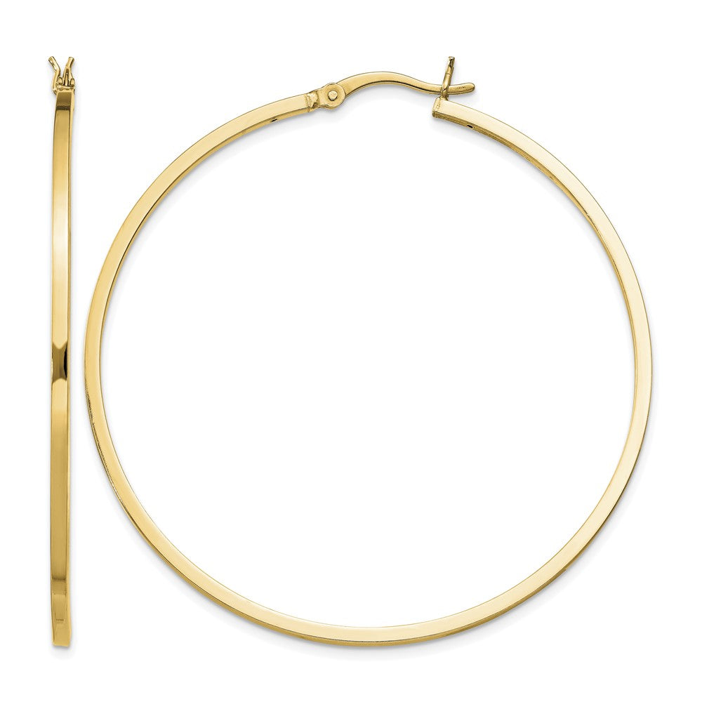 Sterling Silver Flash Gold-plated 1.5x50mm Hoop Earrings
