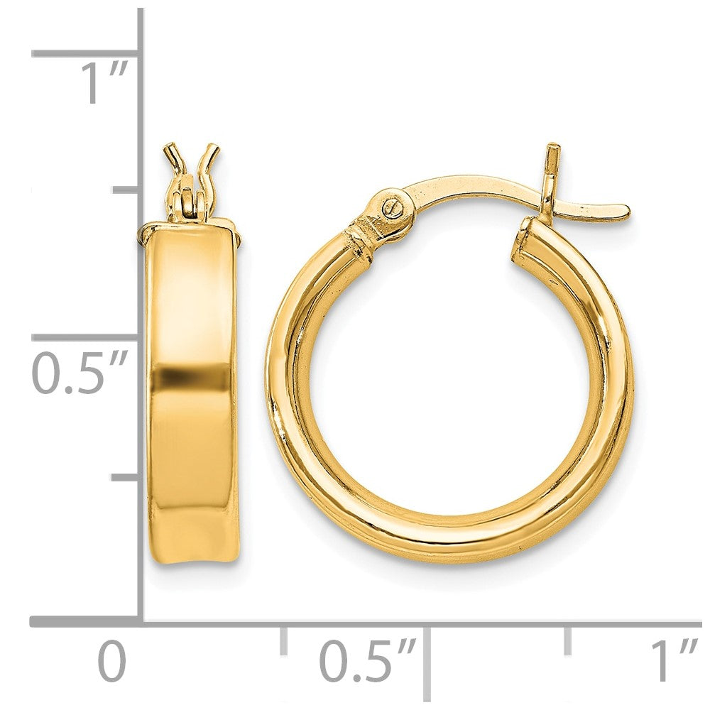 Sterling Silver Flash Gold-plated 4x16mm Hoop Earrings
