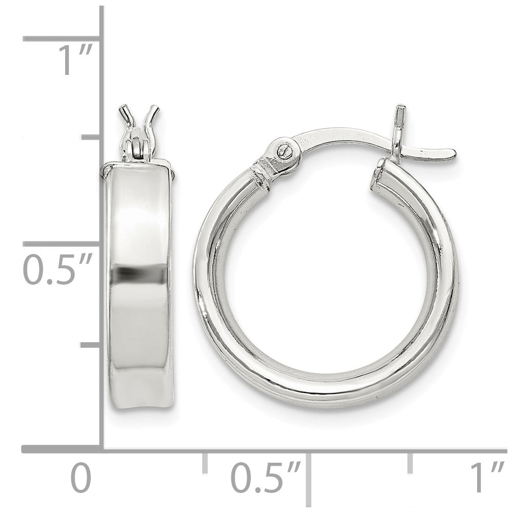 Sterling Silver 4x16mm Hoop Earrings