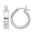 Sterling Silver 4x16mm Hoop Earrings