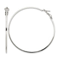 Sterling Silver RH-plated 1.5x60mm Omega Back Round Hoop Earrings