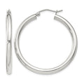 Sterling Silver 3mm Round Hoop Earrings