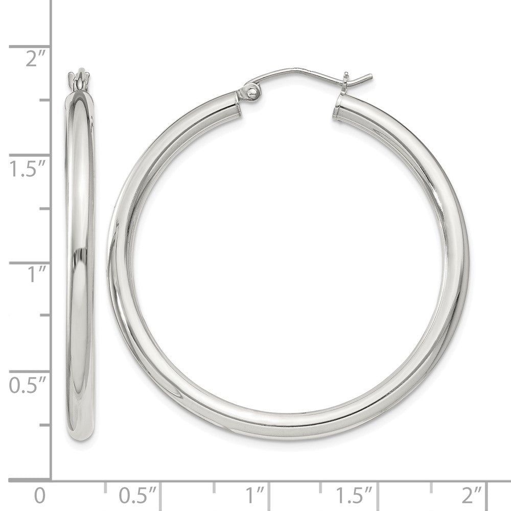 Sterling Silver 3mm Round Hoop Earrings