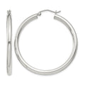 Sterling Silver 3mm Round Hoop Earrings