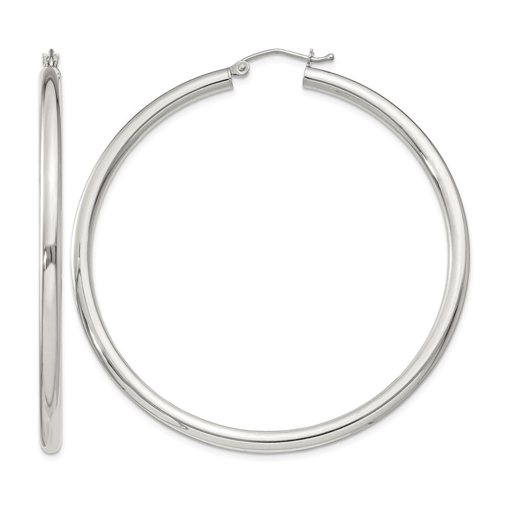 Sterling Silver 3mm Round Hoop Earrings
