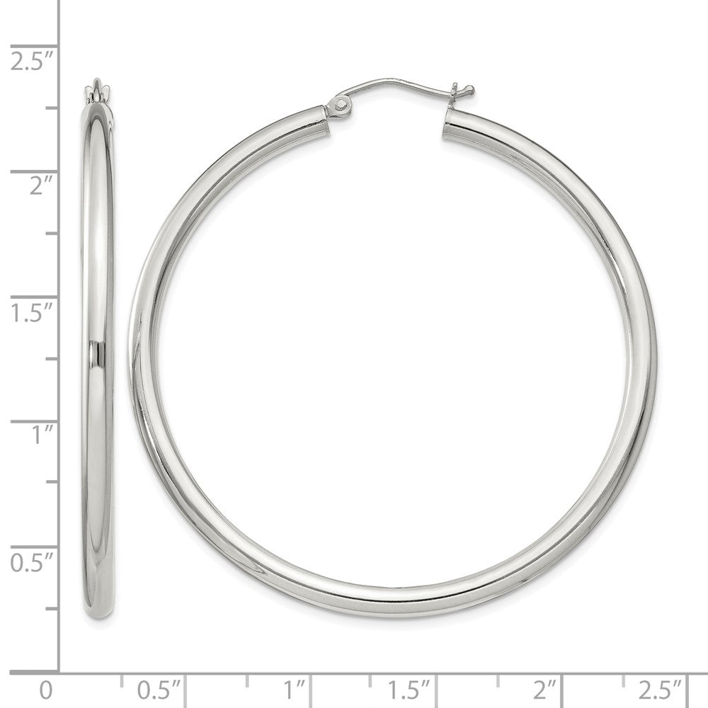 Sterling Silver 3mm Round Hoop Earrings