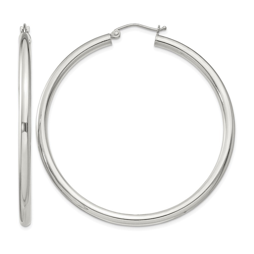 Sterling Silver 3mm Round Hoop Earrings