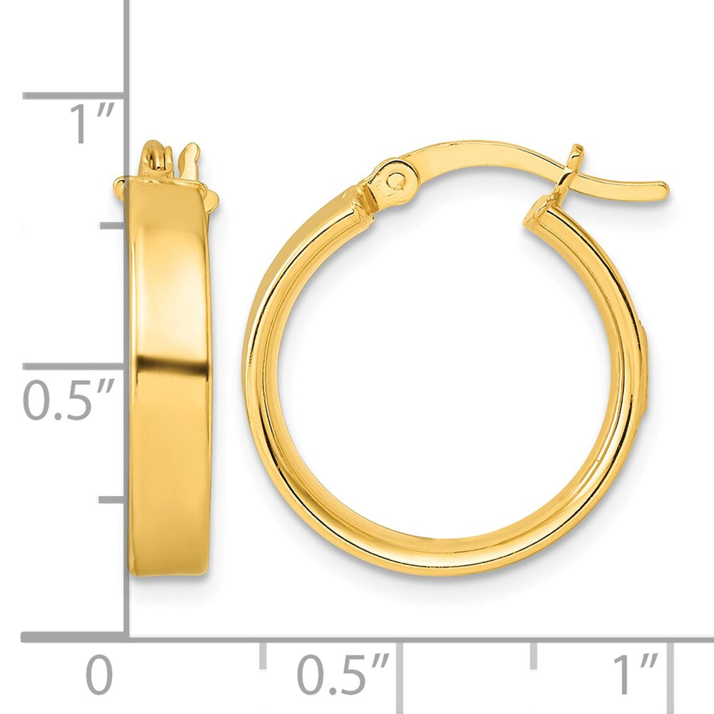 Sterling Silver Flash Gold-plated 4.25x20mm Hoop Earrings
