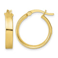 Sterling Silver Flash Gold-plated 4.25x20mm Hoop Earrings