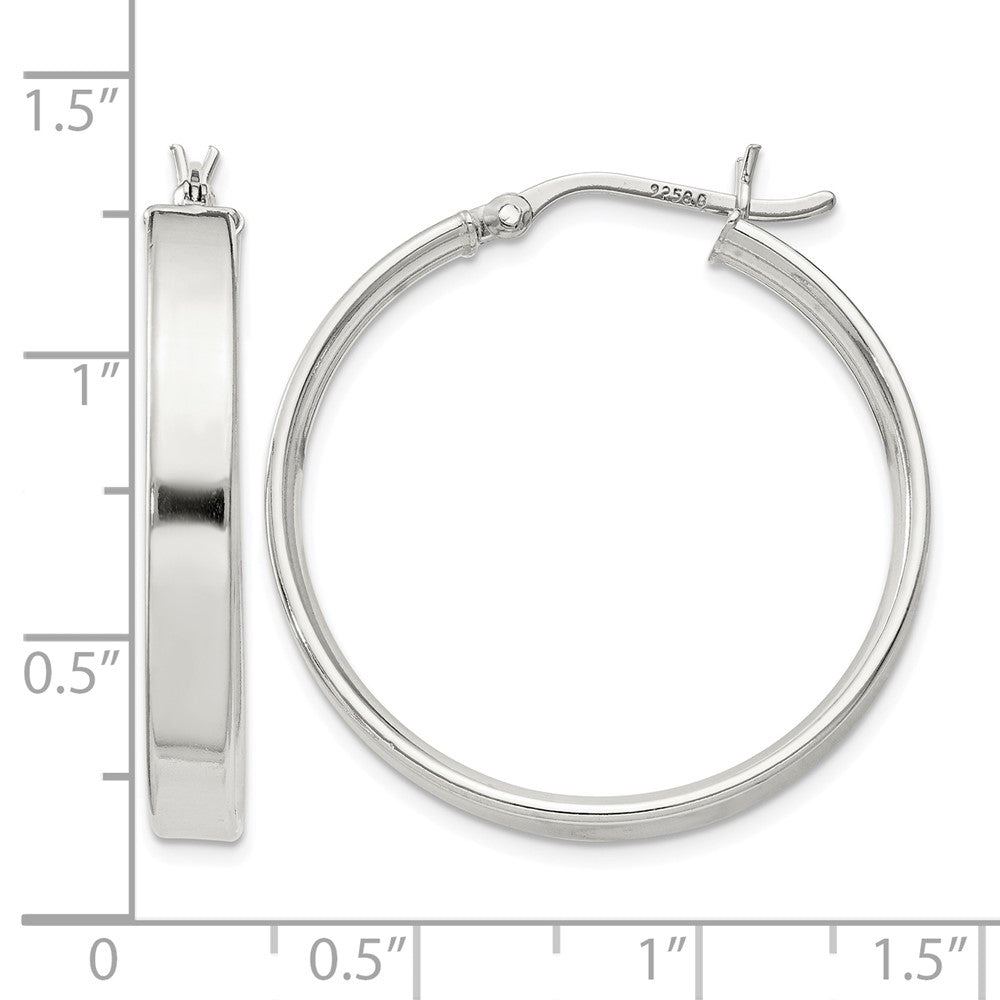 Sterling Silver 4.25x30 Hoop Earrings