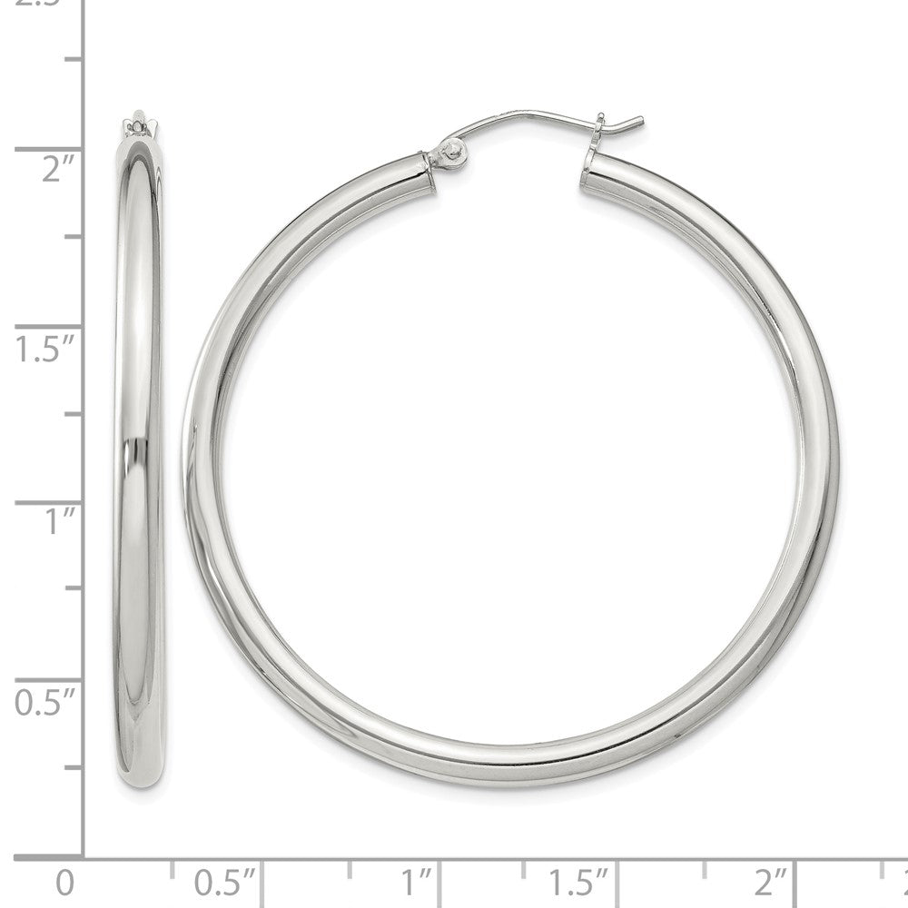 Sterling Silver 3mm Round Hoop Earrings