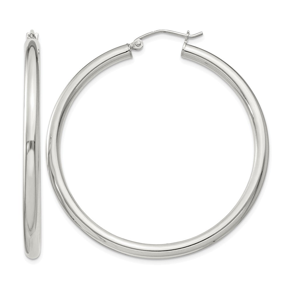 Sterling Silver 3mm Round Hoop Earrings