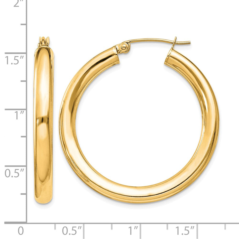 Sterling Silver Flash Gold-plated 4mm Round Hoop Earrings