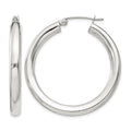 Sterling Silver 4mm Round Hoop Earrings