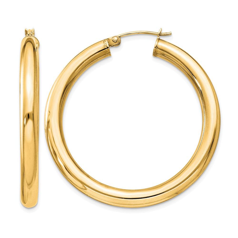 Sterling Silver Flash Gold-plated 4mm Round Hoop Earrings