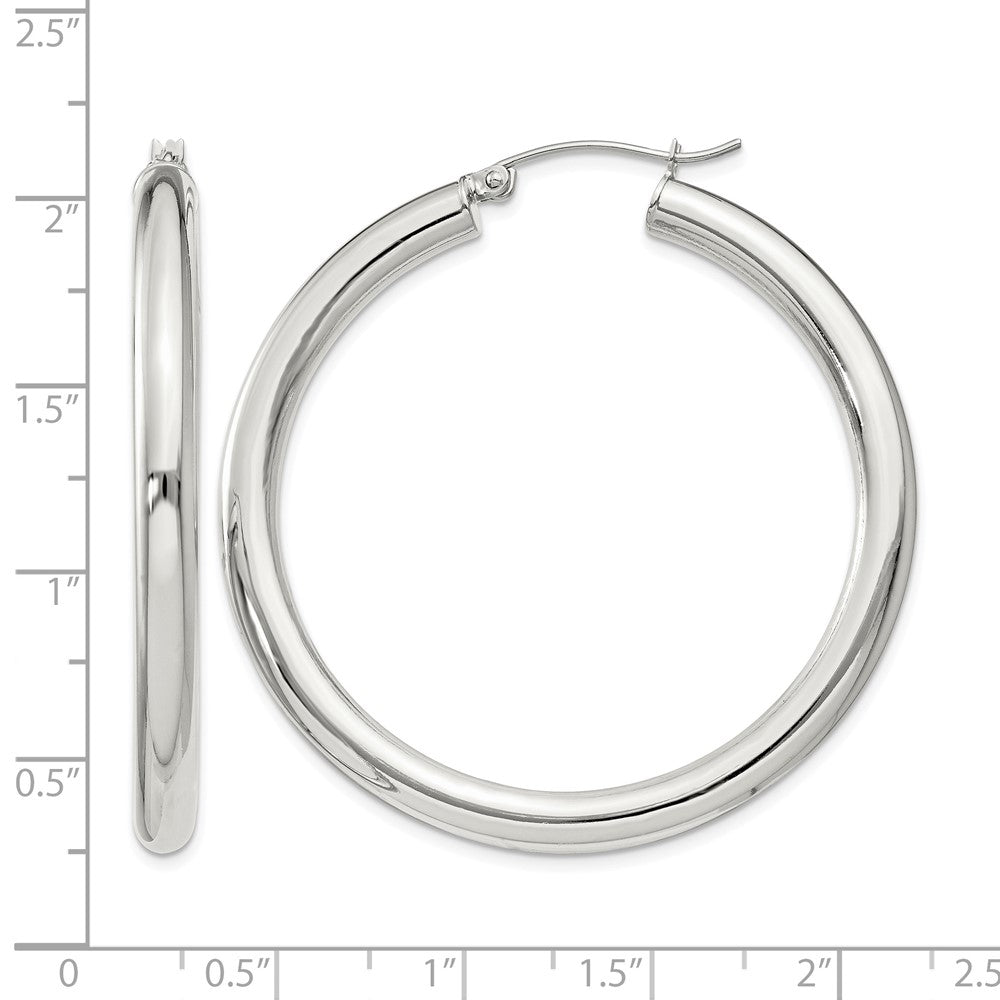 Sterling Silver 4mm Round Hoop Earrings