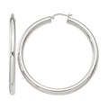Sterling Silver 4mm Round Hoop Earrings