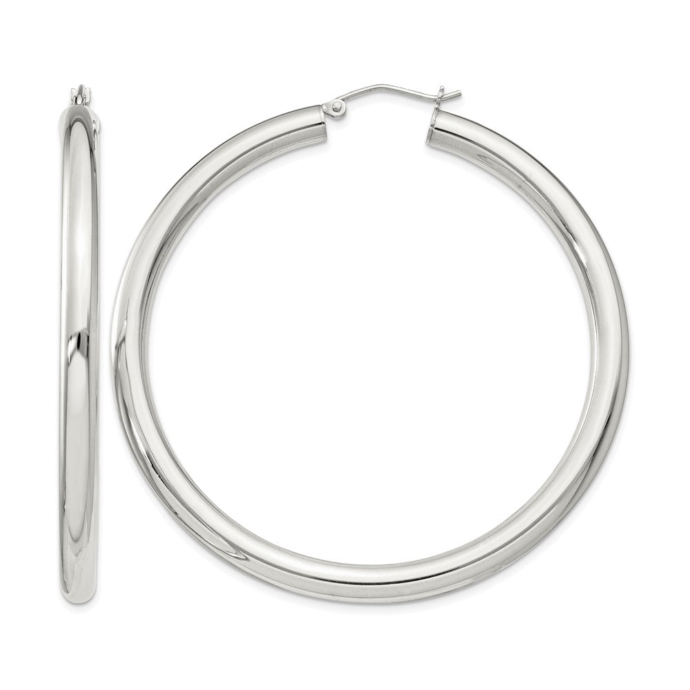 Sterling Silver 4mm Round Hoop Earrings