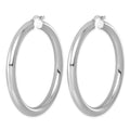 Sterling Silver Rhodium-plated 5mm Round Hoop Earrings