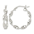Sterling Silver Twisted 4x30mm Hoop Earrings