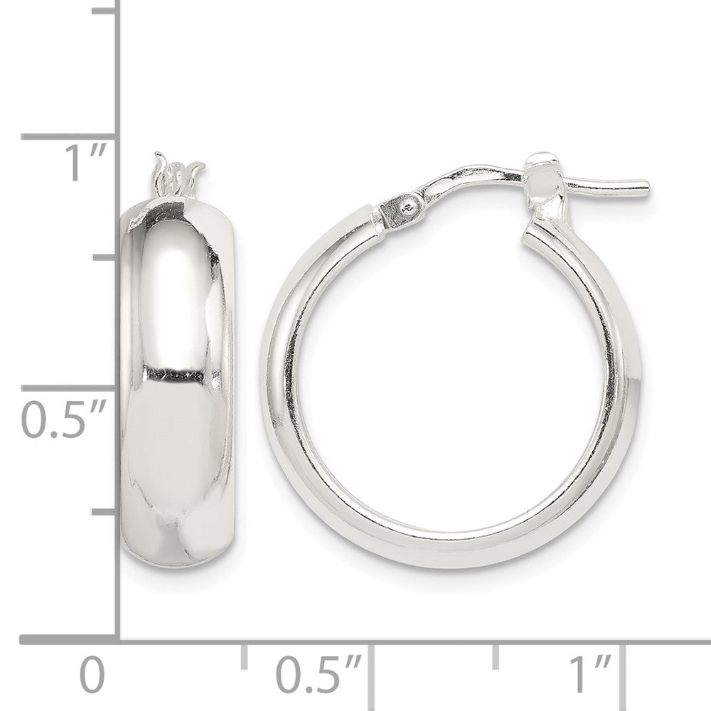 Sterling Silver Polished 6mm Round Hoop Earrings