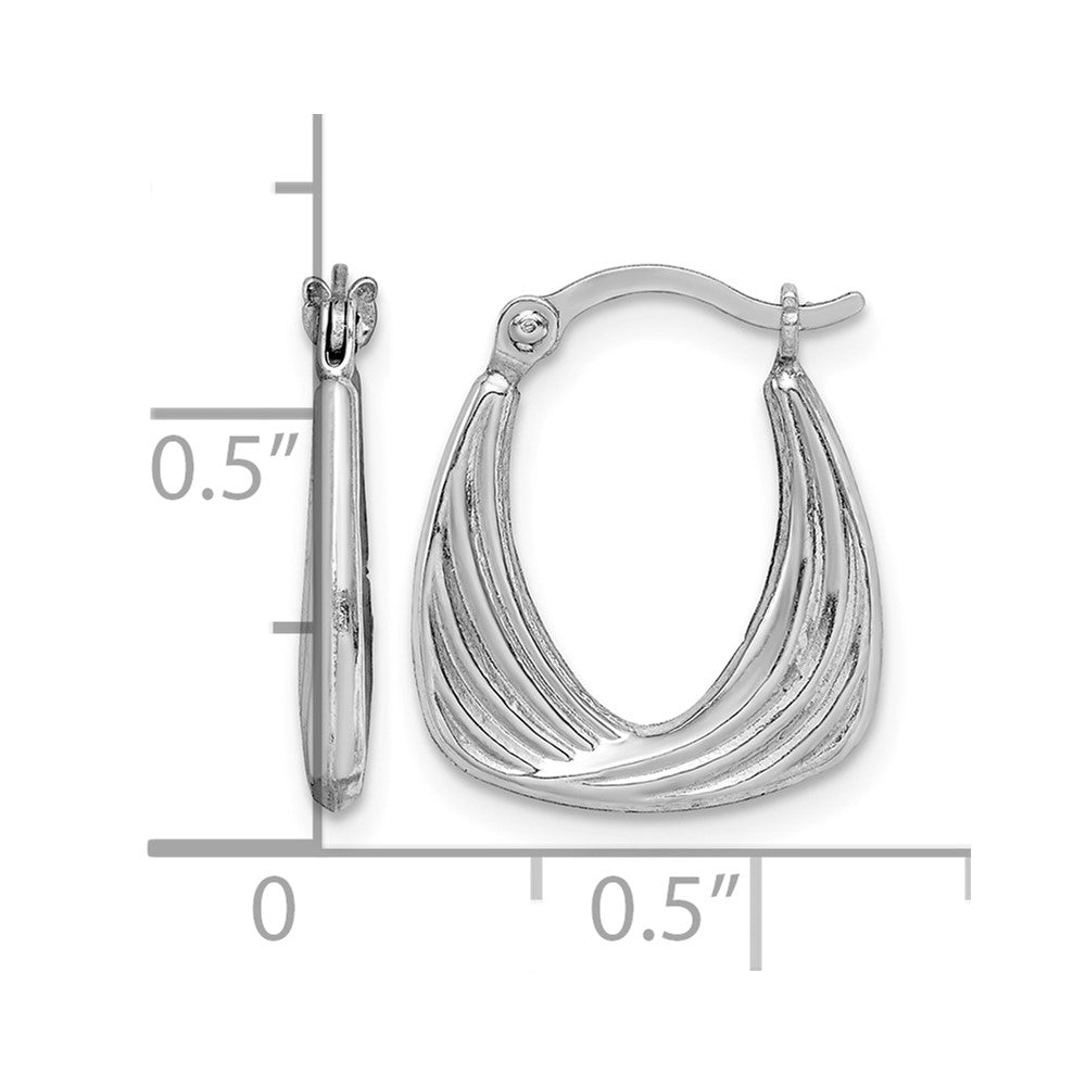Sterling Silver Rhodium Plated Hollow Hoop Earrings