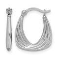 Sterling Silver Rhodium Plated Hollow Hoop Earrings