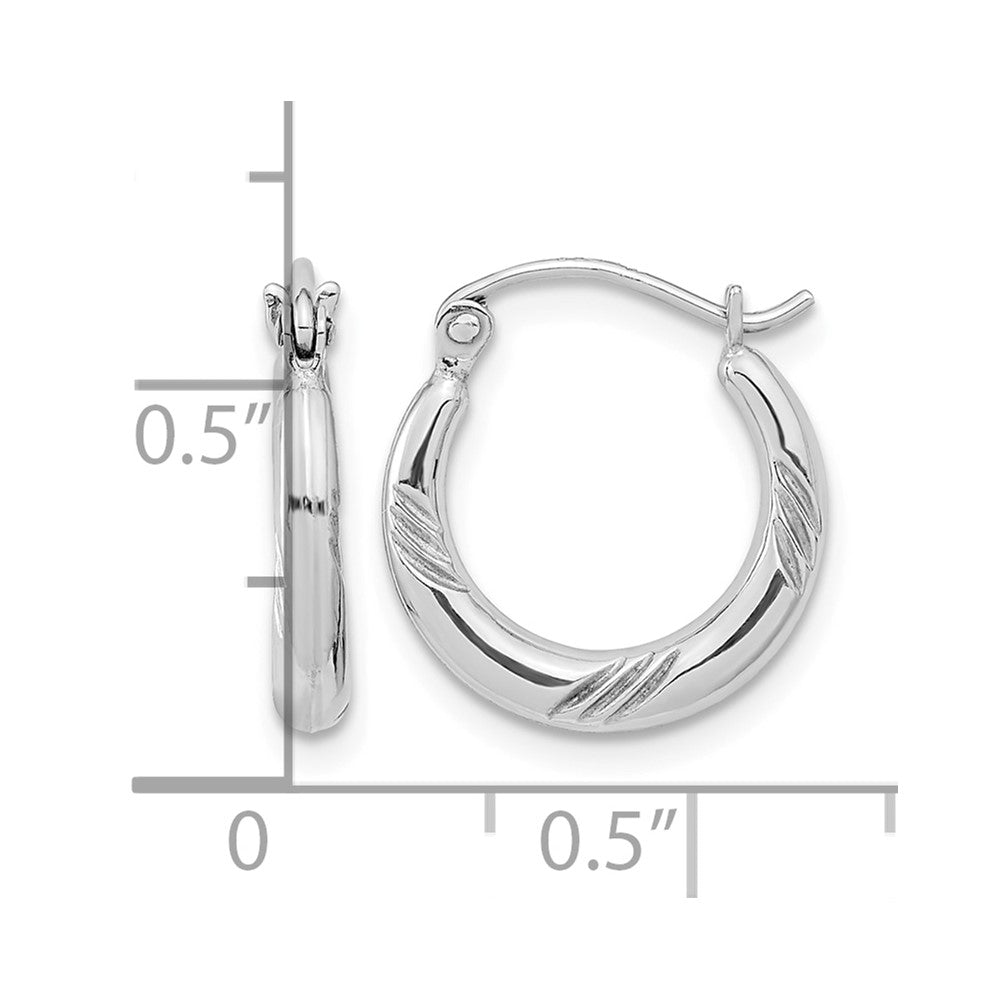 Sterling Silver Rhodium Plated Hoop Earrings