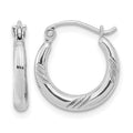 Sterling Silver Rhodium Plated Hoop Earrings