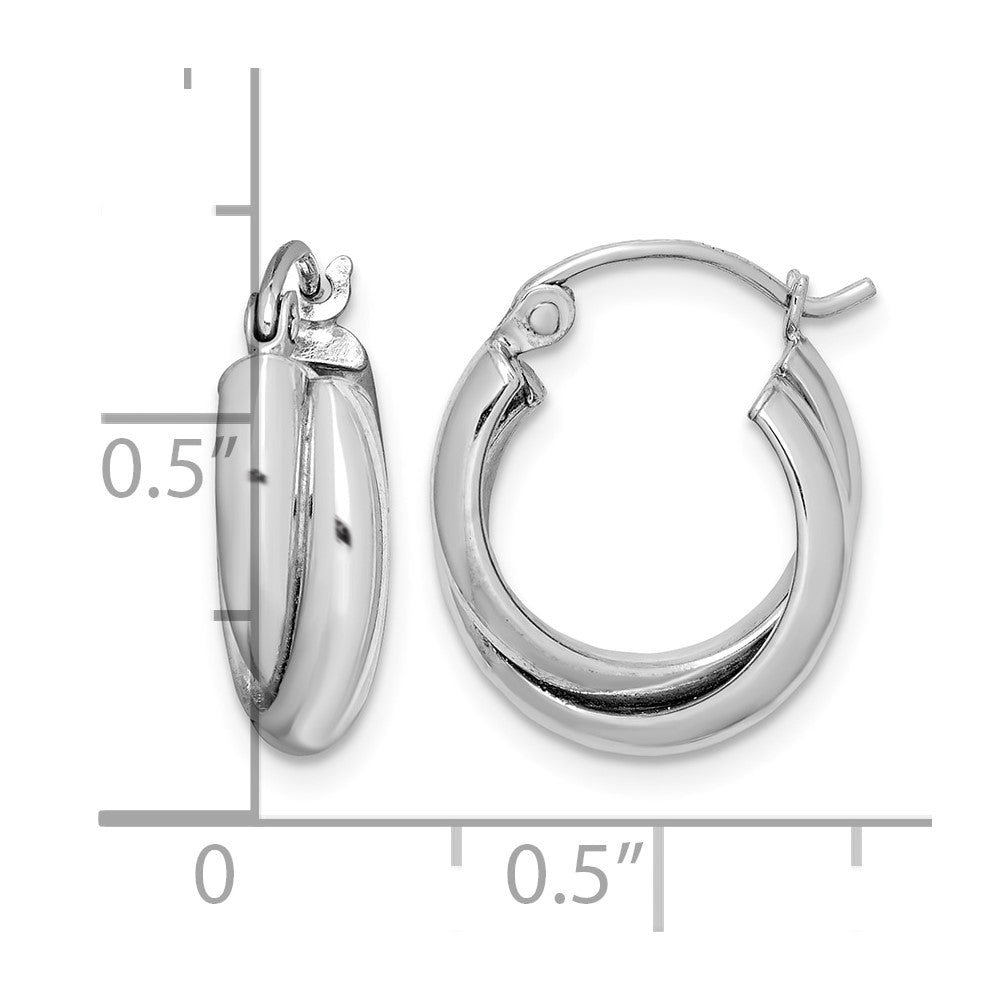 Sterling Silver Rhodium Plated Double Hoop Earrings