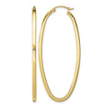 Sterling Silver Gold-plated Square Tube 2.5mm Oval Hoop Earrings