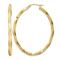 Sterling Silver Gold-plated Twisted 4mm Oval Hoop Earrings
