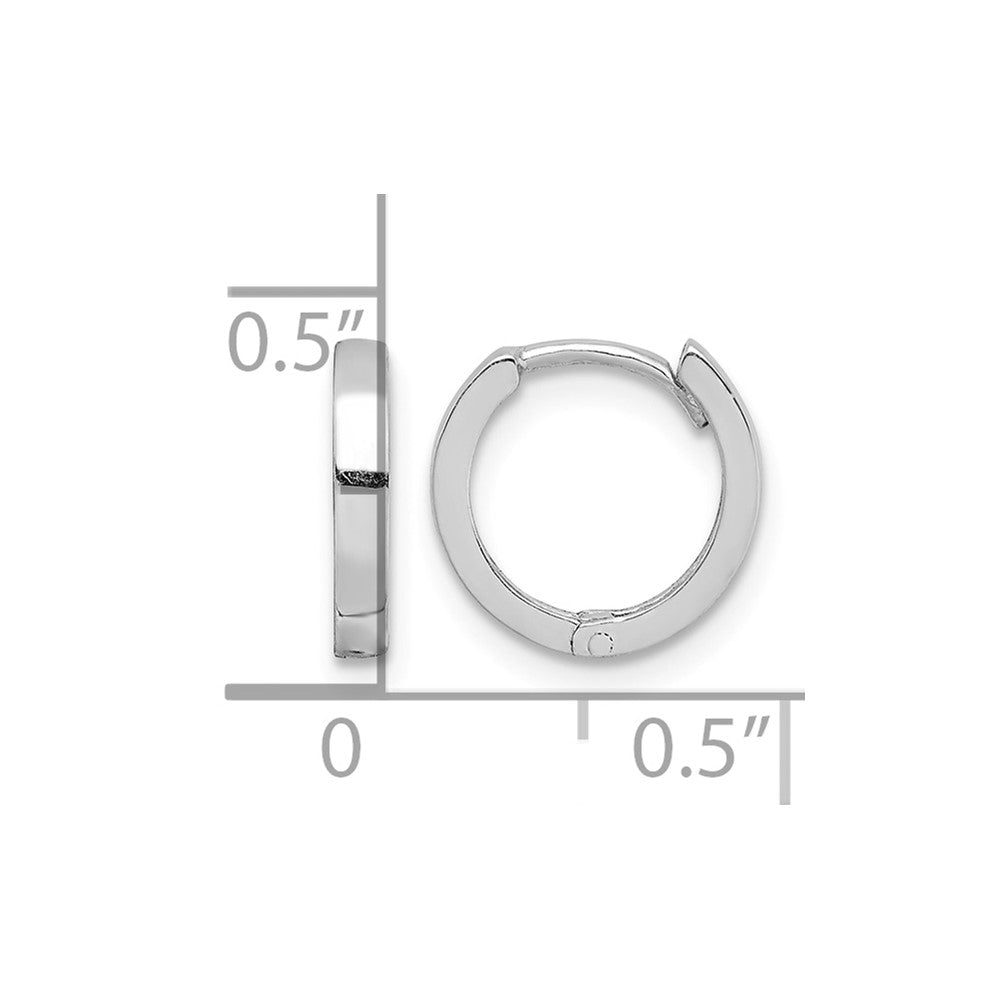 Sterling Silver Rhodium Polished Hinged Hoop Earrings