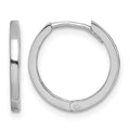 Sterling Silver Rhodium Polished Hinged Hoop Earrings