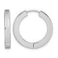 Sterling Silver Rhodium-plated Hollow Hinged Hoop Earrings