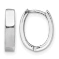 Sterling Silver Rhodium Polished Hinged Hoop Earrings